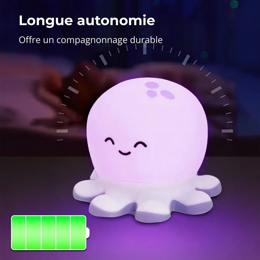 Veilleuse pieuvre en silicone avec chargeur USB