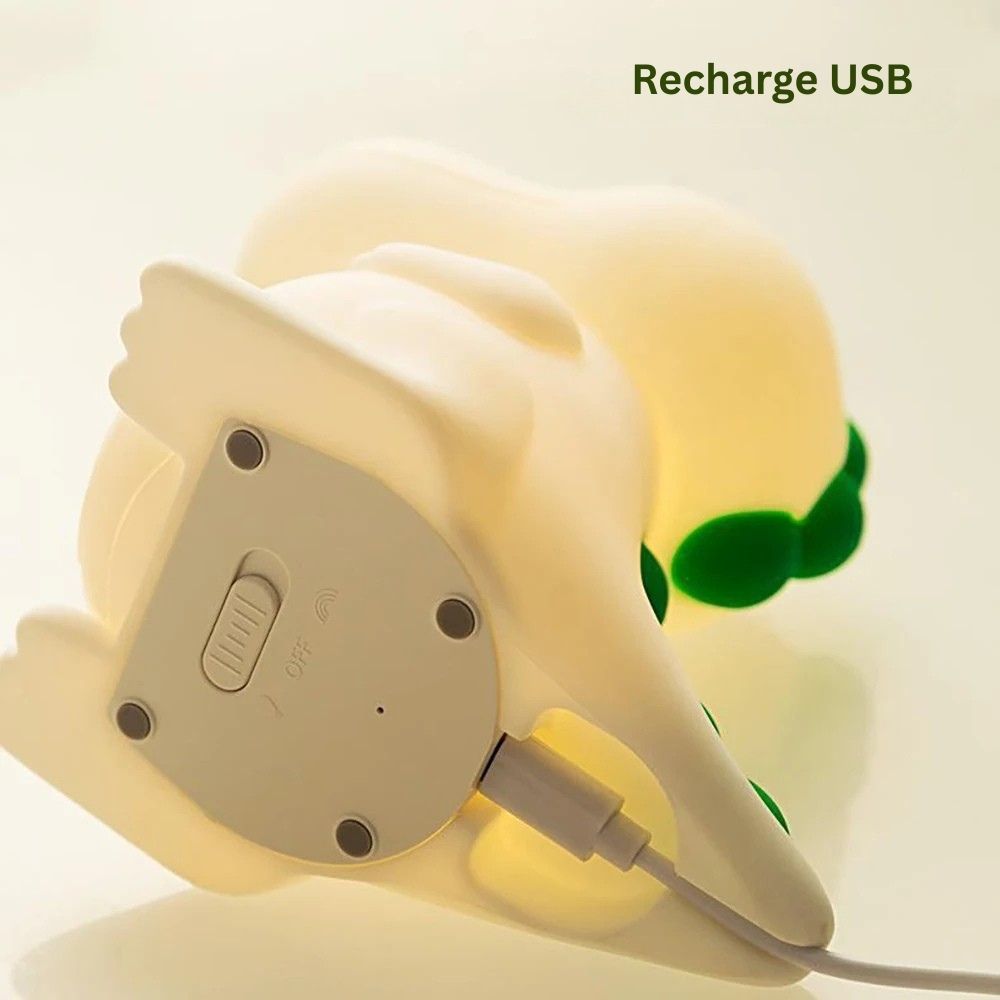 Lampe de nuit en silicone en forme de dinosaure