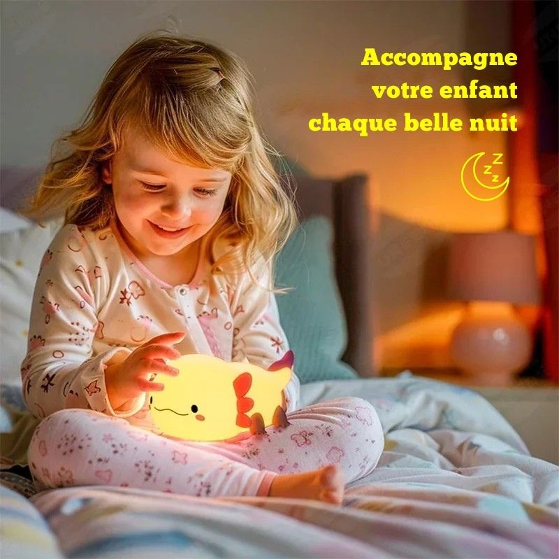 Veilleuse Axolotl tactile en silicone