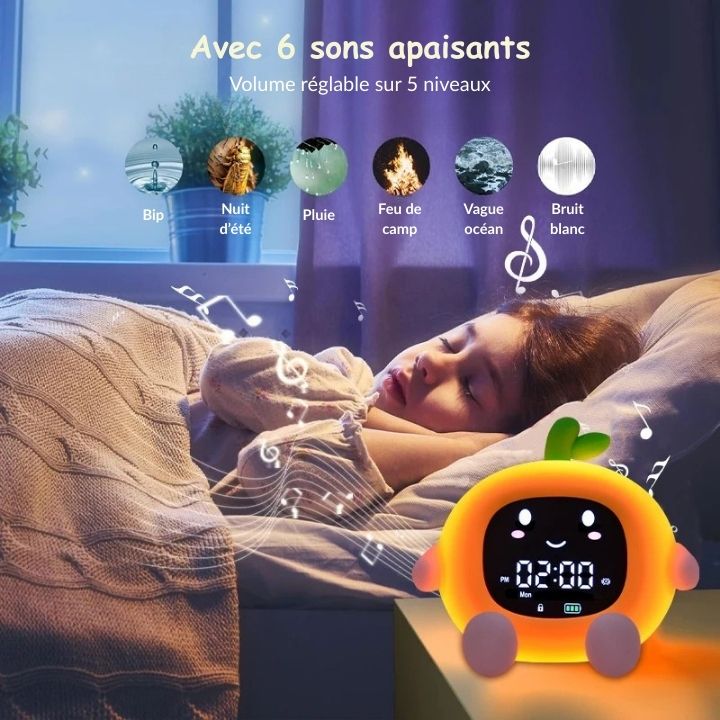 Veilleuse en forme d'fruit avec horloge