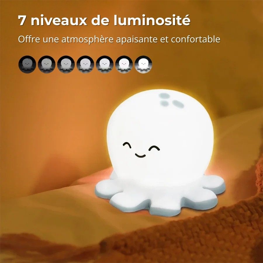 Veilleuse pieuvre en silicone avec chargeur USB