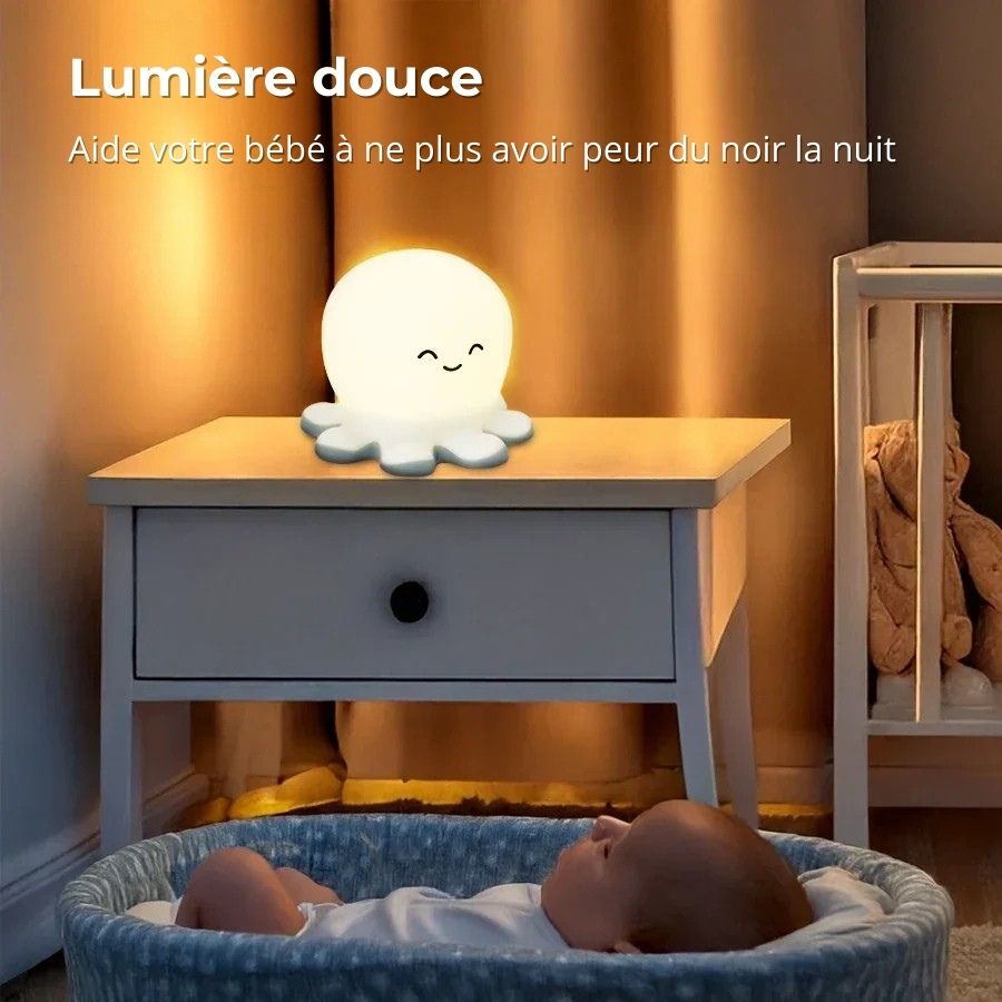 Veilleuse pieuvre en silicone avec chargeur USB