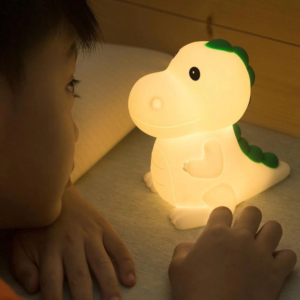 Lampe de nuit en silicone en forme de dinosaure