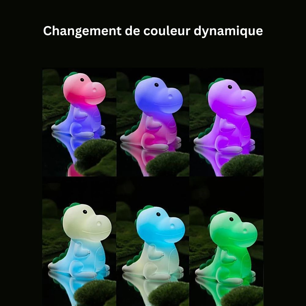 Lampe de nuit en silicone en forme de dinosaure