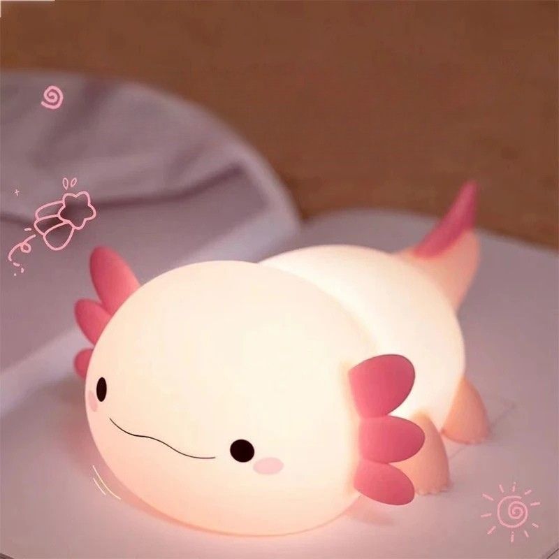 Veilleuse Axolotl tactile en silicone