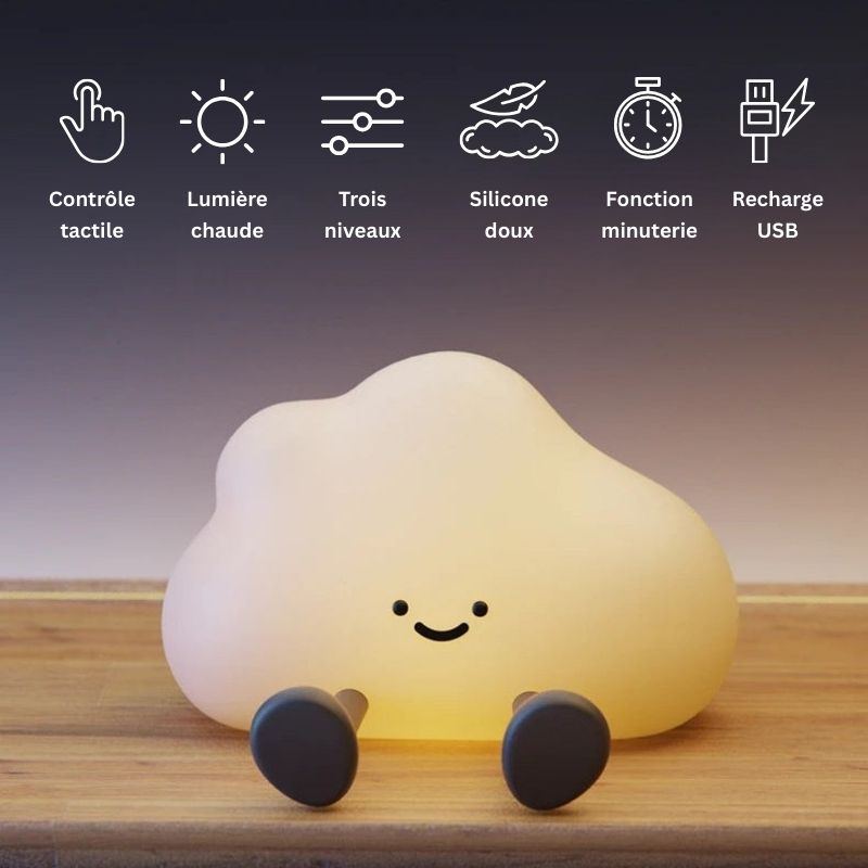 Veilleuse nuage en silicone rechargeable