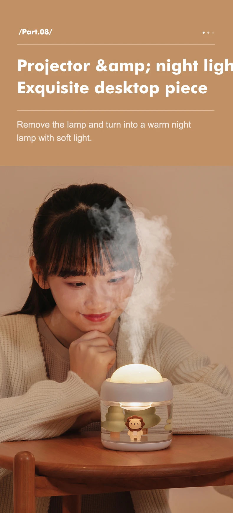 Humidificateur d’air avec veilleuse pour chambre de bébé
