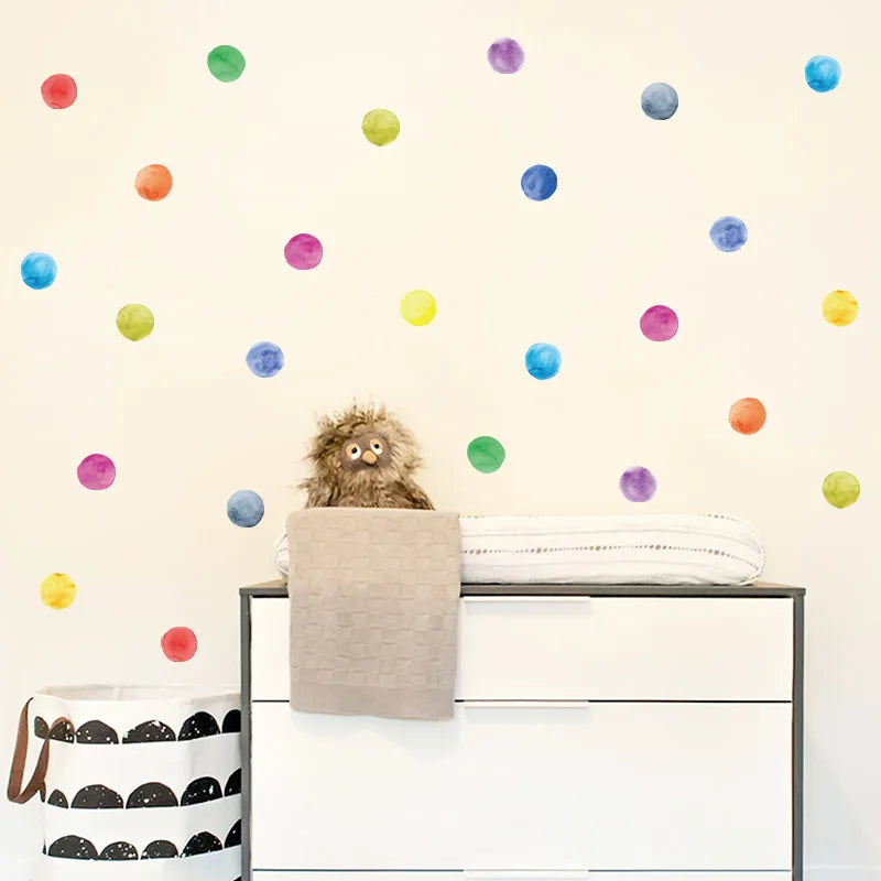 Autocollants muraux en point coloré pour chambre d’enfant