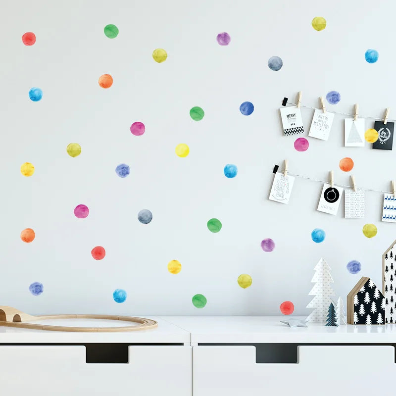 Autocollants muraux en point coloré pour chambre d’enfant