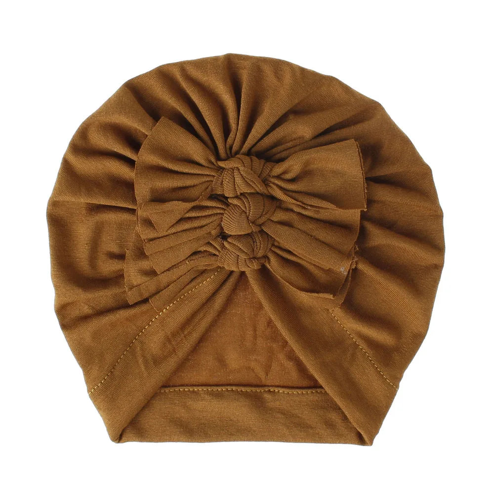 Turban en coton avec petits nœuds pour petites filles