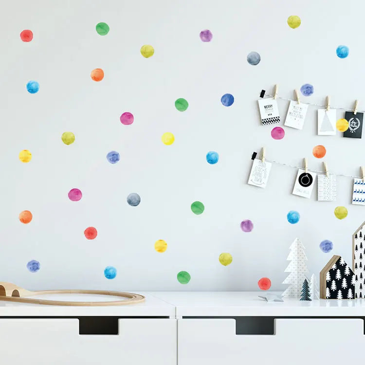Autocollants muraux en point coloré pour chambre d’enfant