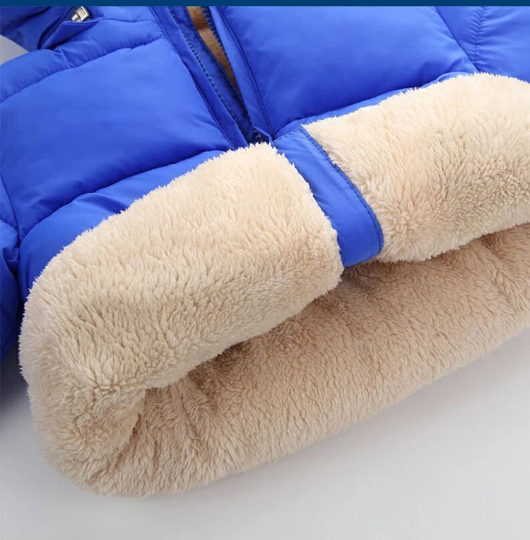 Doudoune bébé bleue foncée rembourrée avec velours intérieur