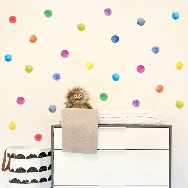 Autocollants muraux en point coloré pour chambre d’enfant