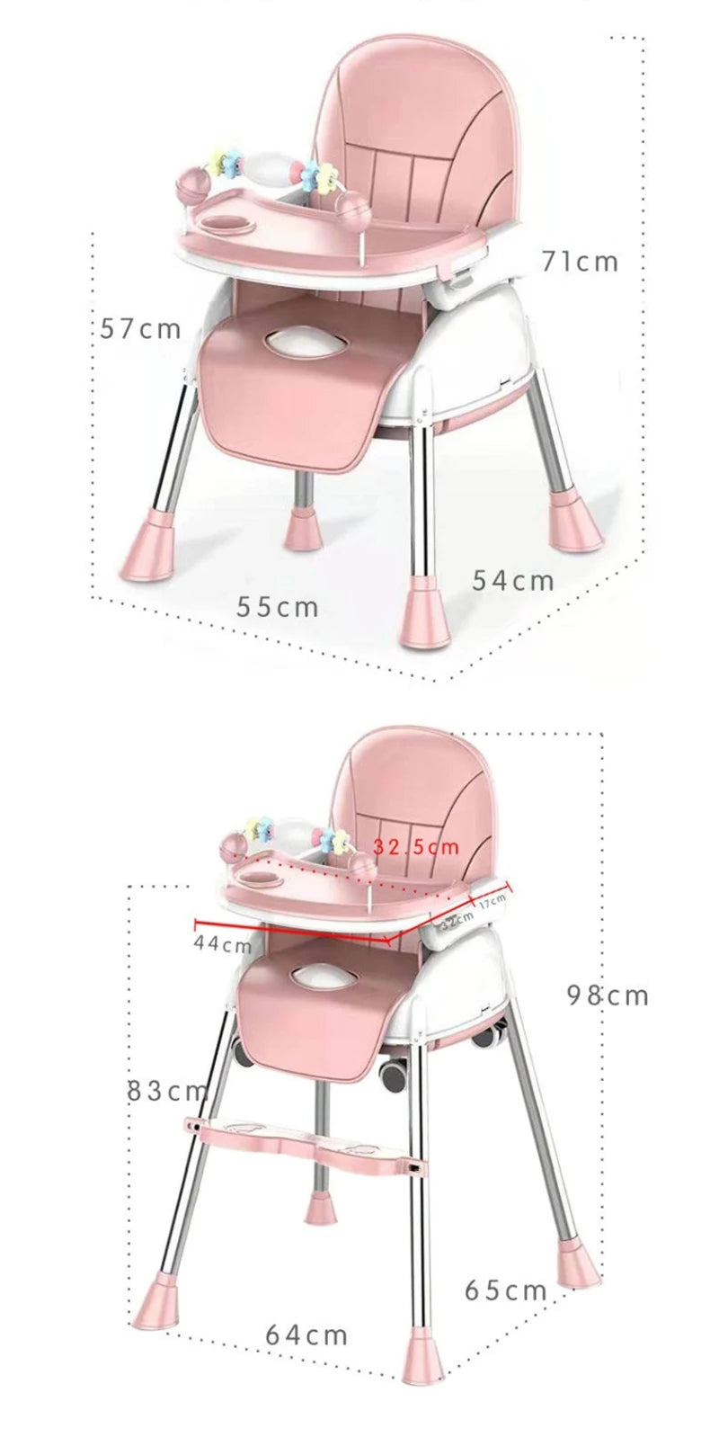 Chaise haute pliante pour bébé