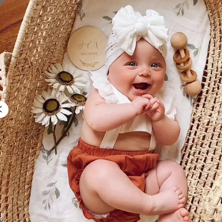 Turban en dentelle avec noeud pour bébé fille