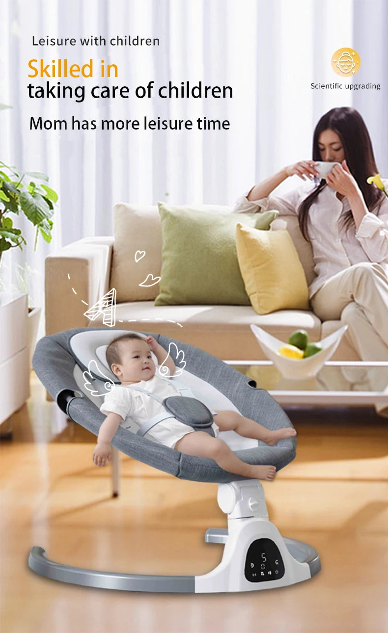 Berceau électrique et musical télécommandé pour bébé avec connexion Bluetooth