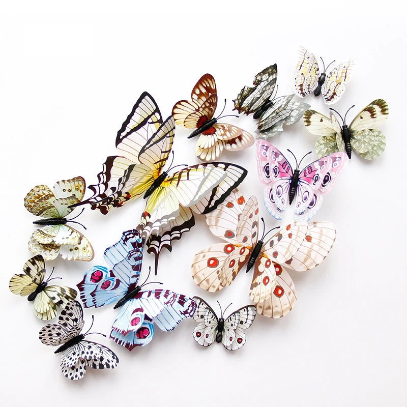 Autocollants muraux 3D en forme de papillon 12Pcs
