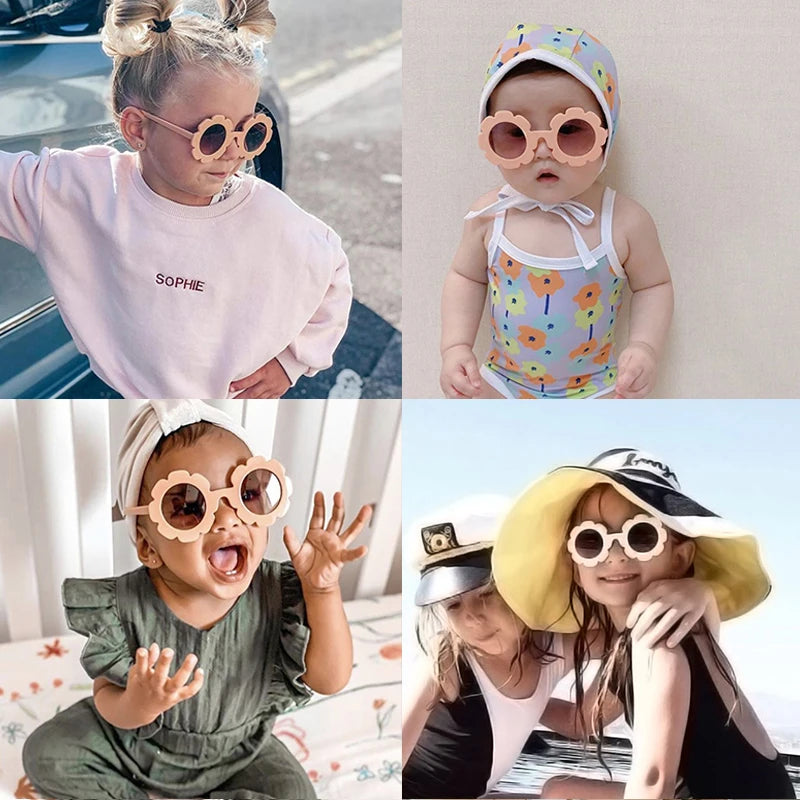 Lunettes de soleil pour bébé en forme de fleur