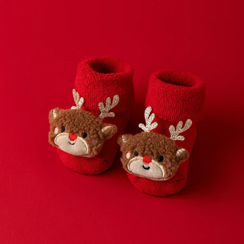 Chaussettes à motifs de noël en coton pour enfants