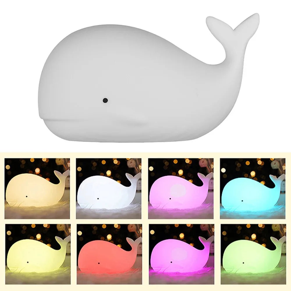 Veilleuse LED mignonne en forme de baleine