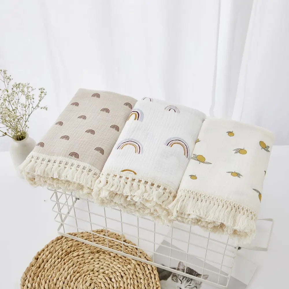 Couverture d’emmaillotage en mousseline de coton pour bébé