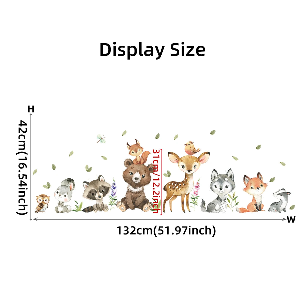 Autocollants muraux en forme d’animaux de dessin animé