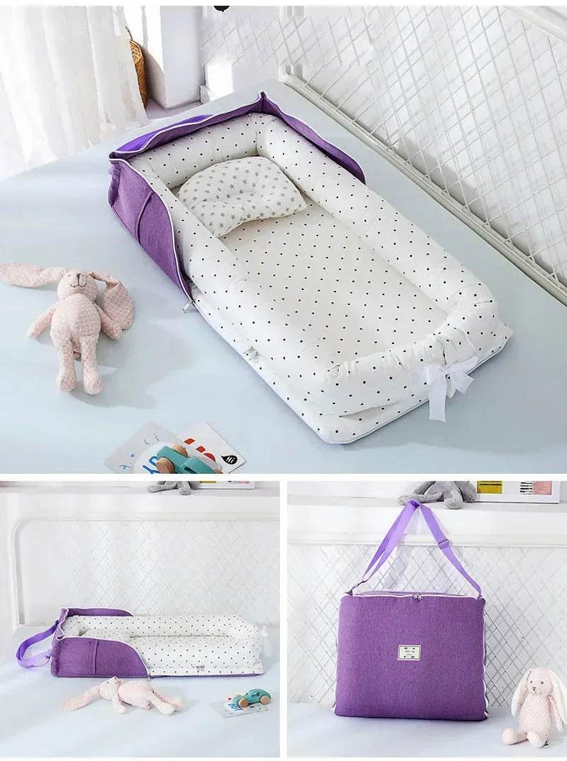 Réducteur de lit bébé pliable violet