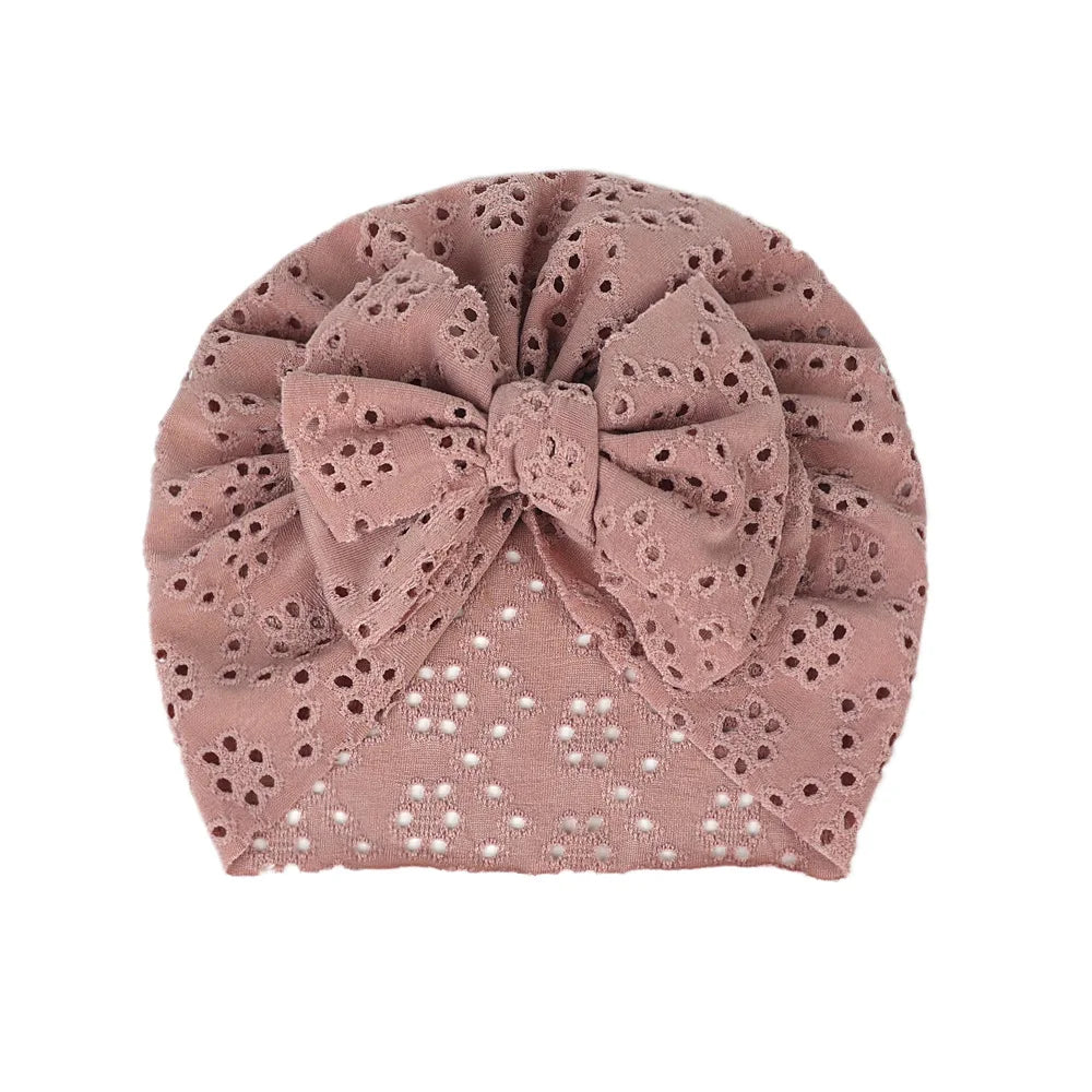 Turban en dentelle avec noeud pour bébé fille