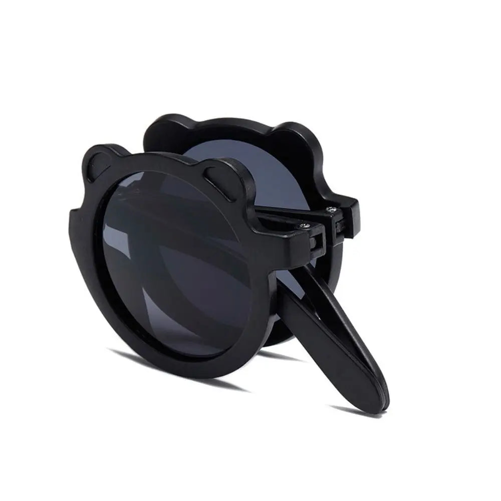 Lunettes de soleil pliables rondes en forme d’ours pour enfants