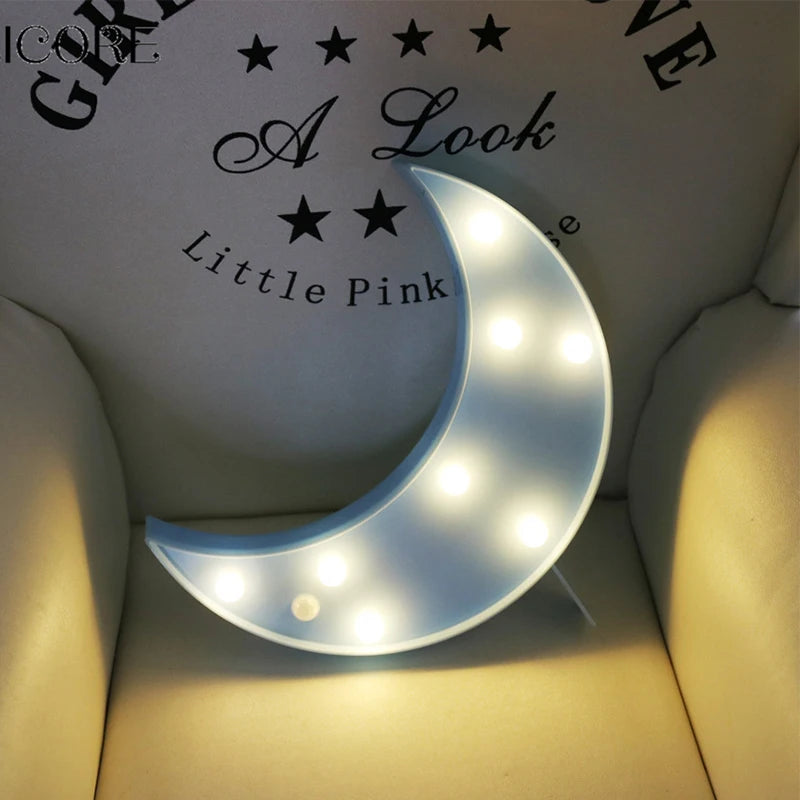 Lampe LED 3D en forme de lune et de nuage