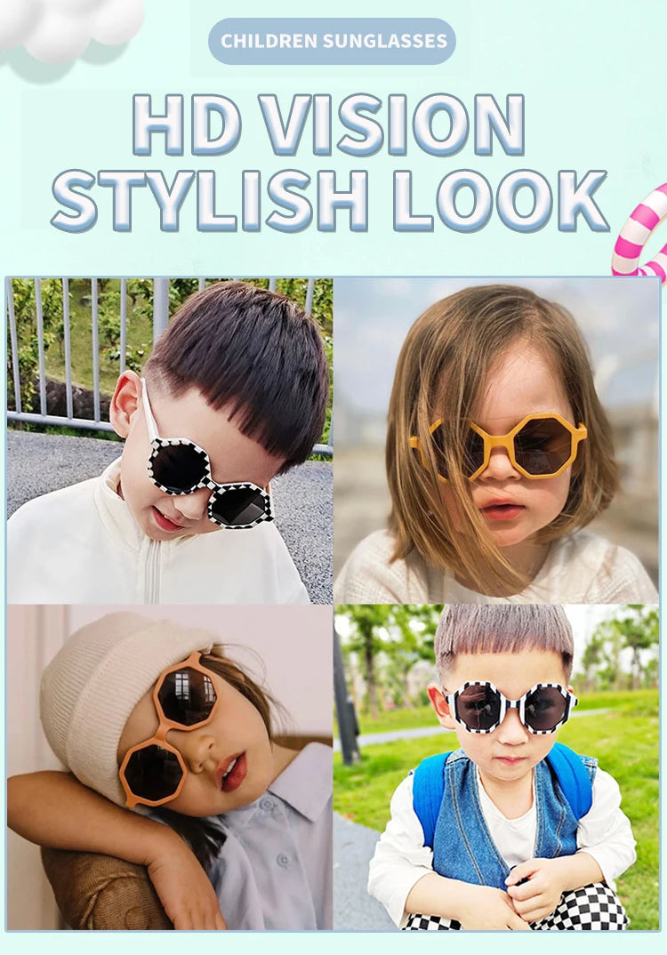 Lunettes de soleil en forme de mignon polygone pour enfants