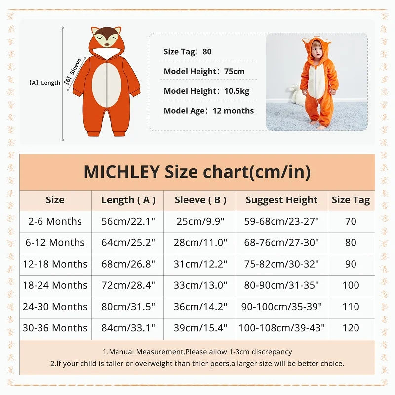 Combinaison pyjama chaud à motifs d’animaux pour bébé