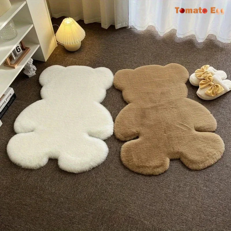 Tapis de sol en fourrure en forme d’ours pour bébé