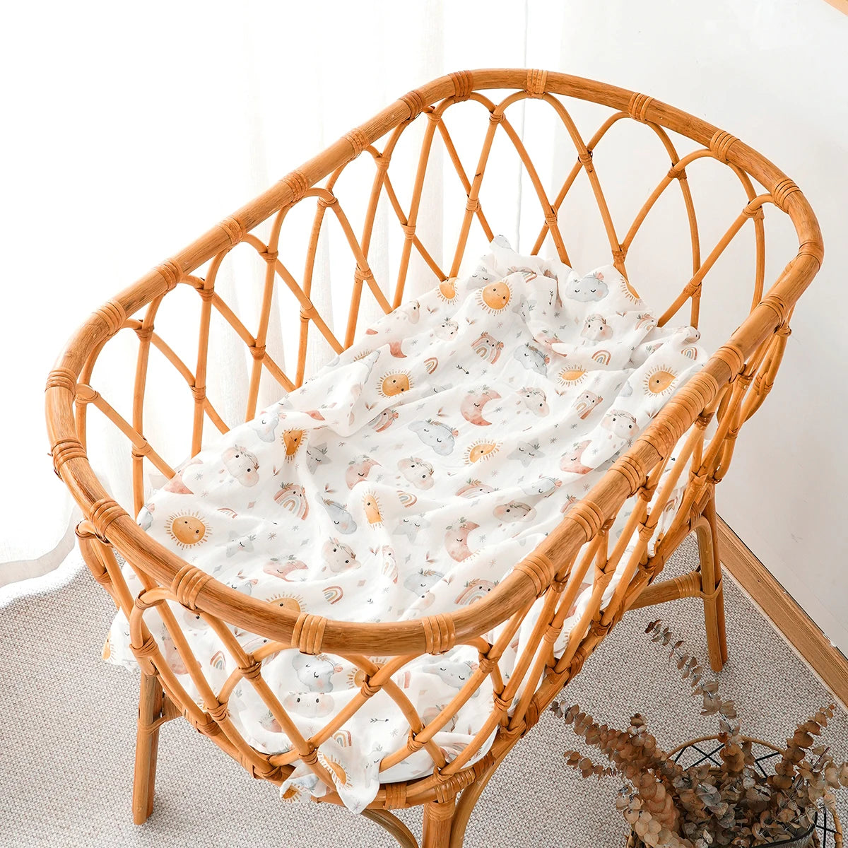 Couverture à langer en mousseline de bambou et coton pour bébé