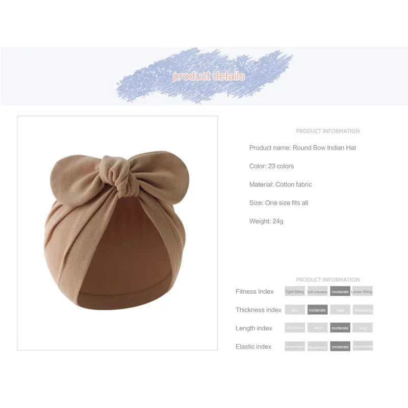 Turban élastique doux avec nœud papillon pour fille