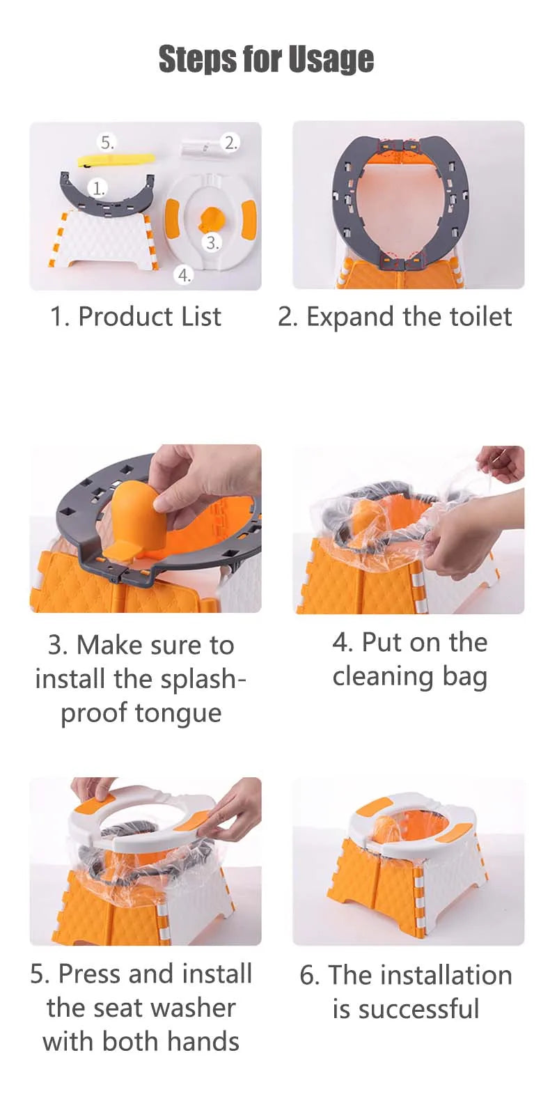 Pot d’urinoir pliable et portable pour bébé