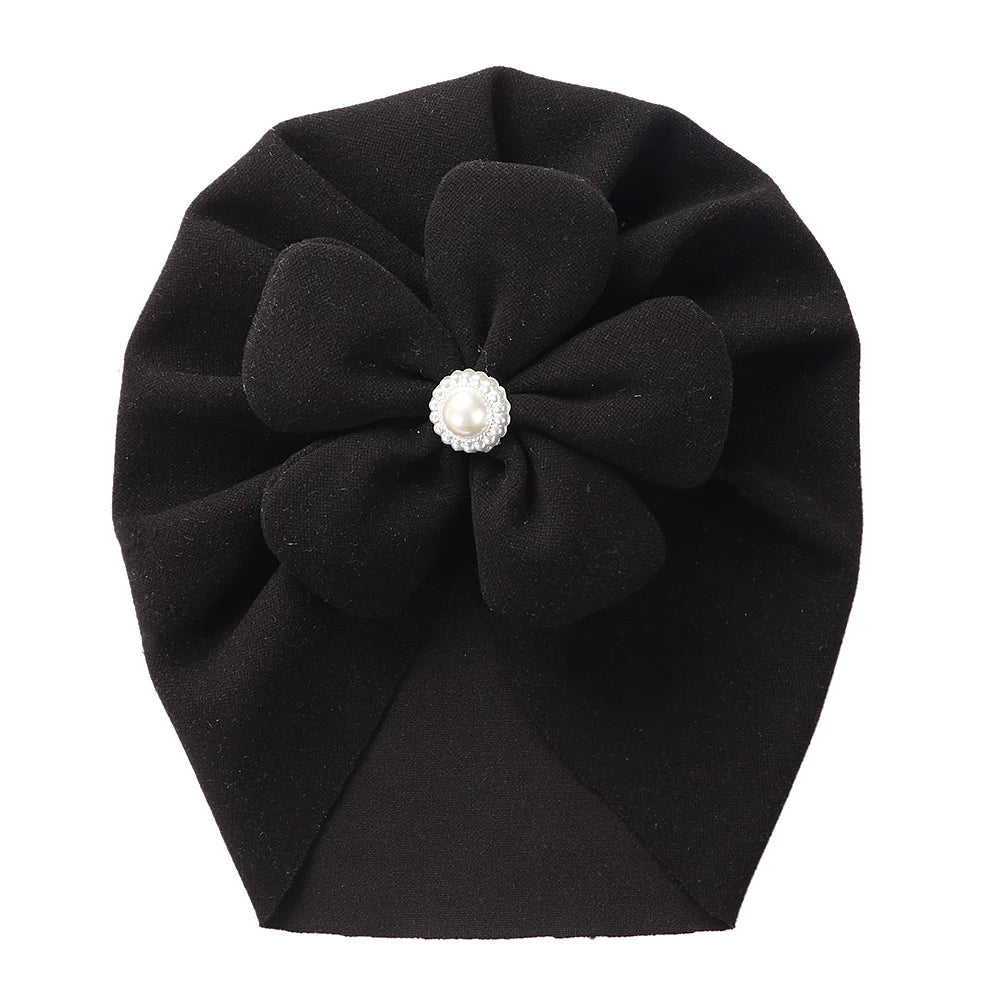 Turban chaud à fleurs pour bébé fille