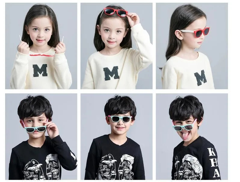 Lunettes de soleil classiques en Silicone pour enfants,
