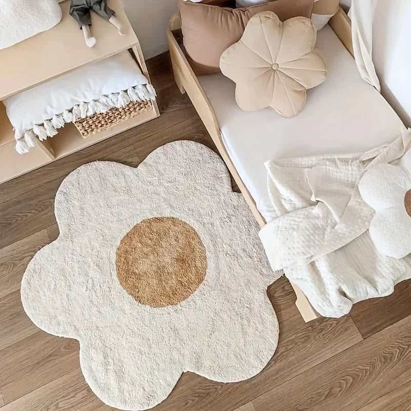Tapis de sol bébé doux en forme de fleur
