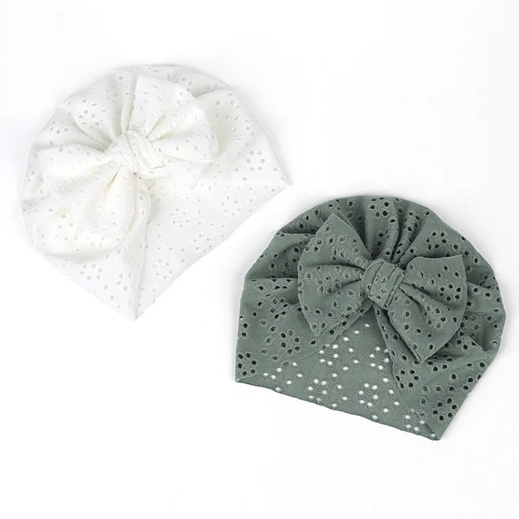 Turban en dentelle avec noeud pour bébé fille