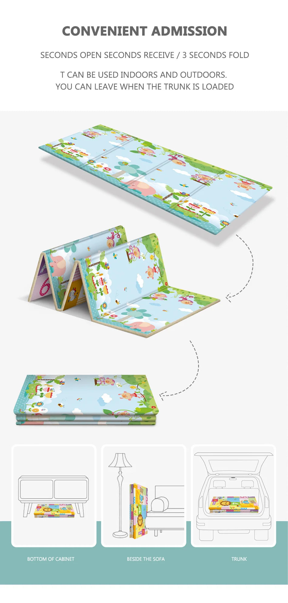 Tapis de jeu pliable pour bébé