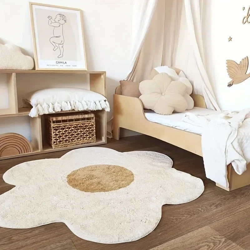 Tapis de sol bébé doux en forme de fleur