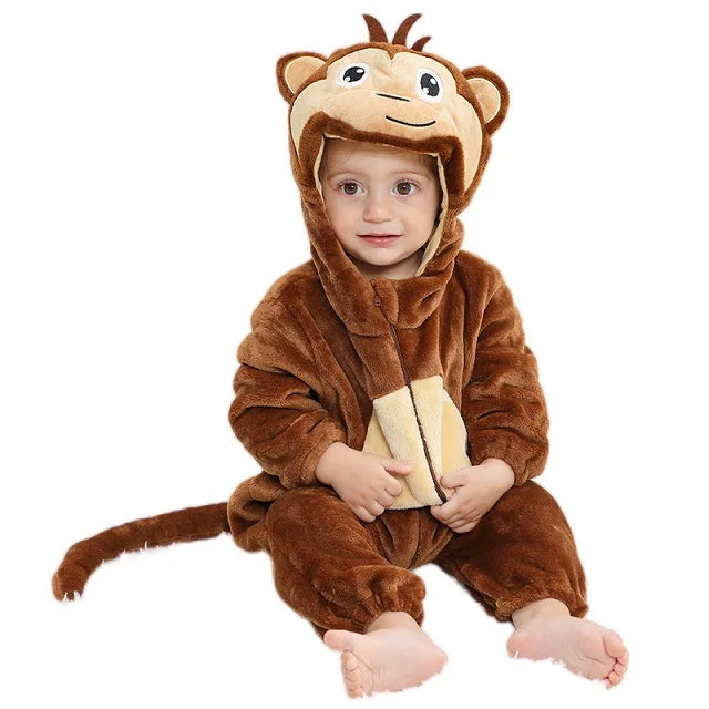 Combinaison pyjama chaud à motifs d’animaux pour bébé