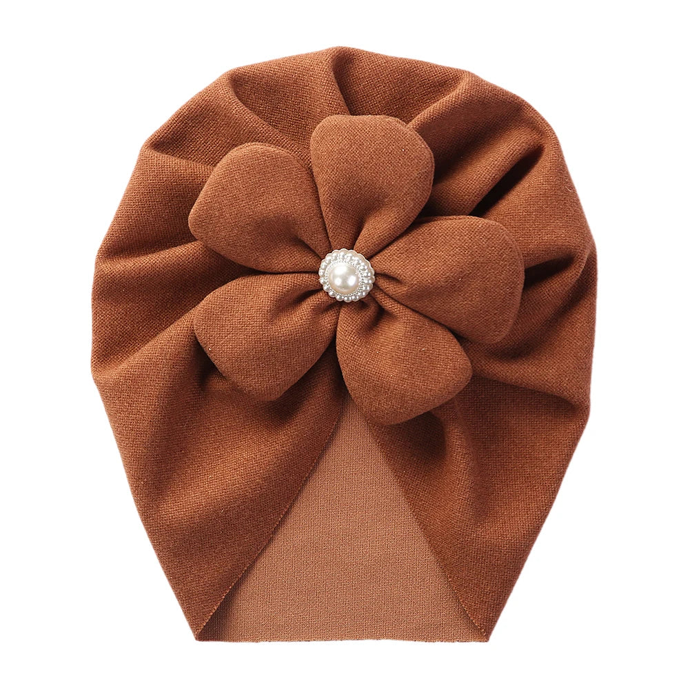 Turban chaud à fleurs pour bébé fille