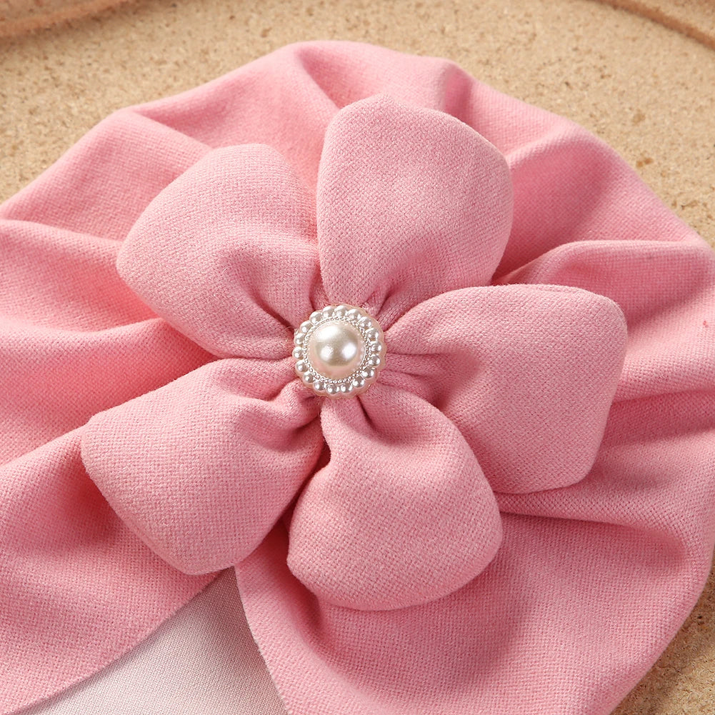 Turban chaud à fleurs pour bébé fille