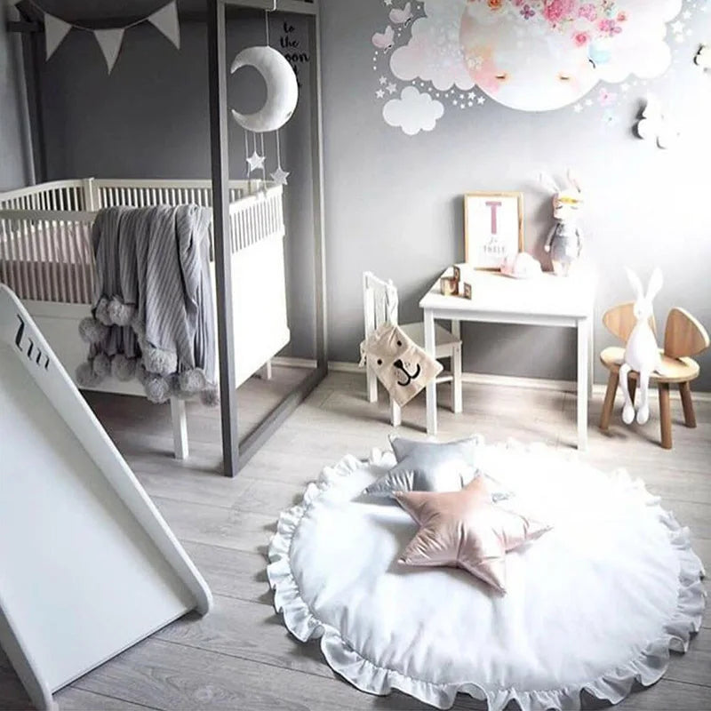 Tapis de sol bébé rond en dentelle douce