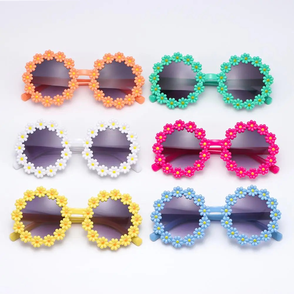 Lunette de soleil bébé ronde en forme de marguerite