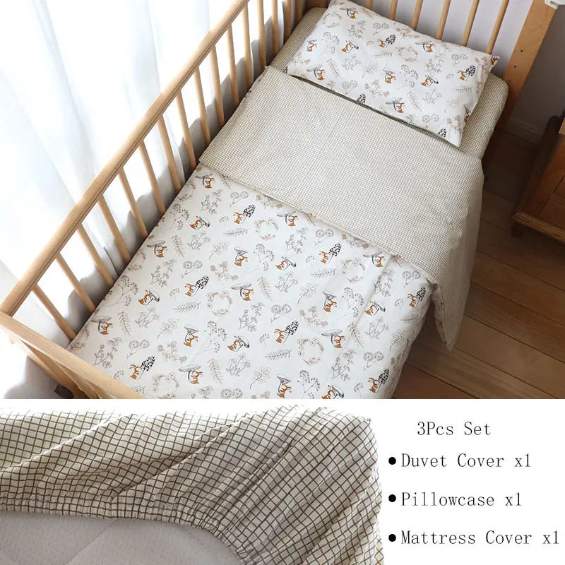 Parure de lit en coton doux pour bébé