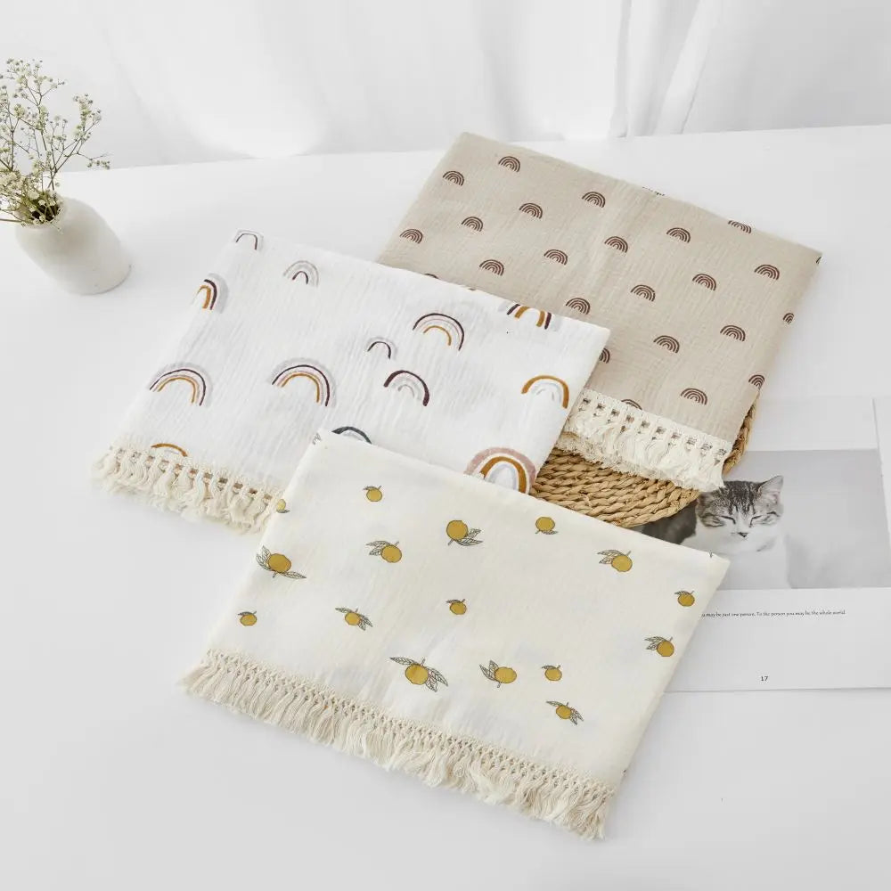 Couverture d’emmaillotage en mousseline de coton pour bébé