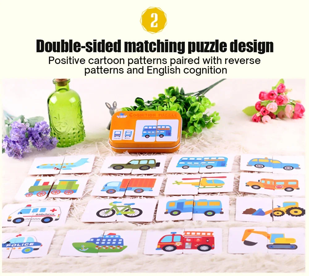 Cartes de puzzle cognitif pour bébé